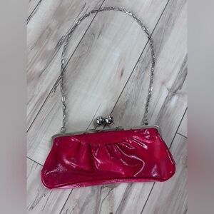 Aldo Red and Silver Clutch with Vintage-Inspired Design